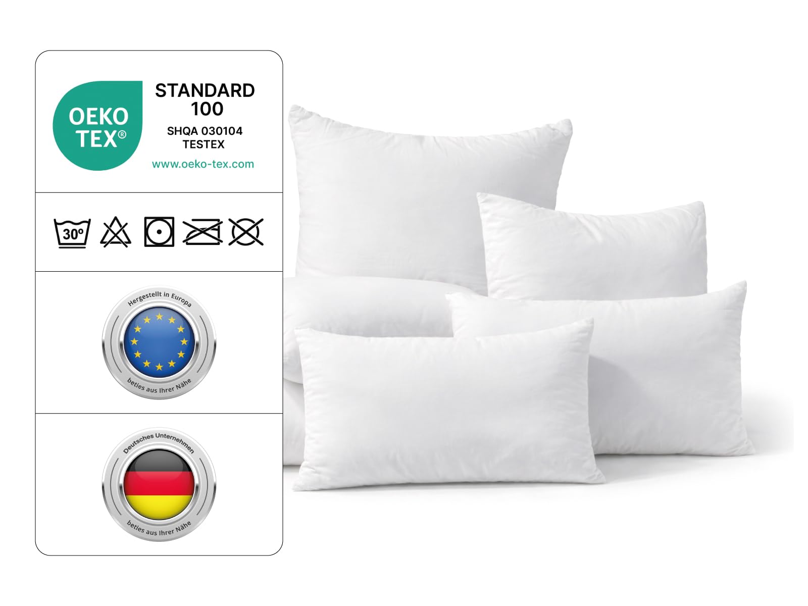 beties - PublikSoft - 2er Set Daunen Füllkissen 40x60 cm – 400 g halbweiße 70% Daunen 30% Federn – waschbares Baumwoll Inlett – Sofa-, Kopf- & Couchkissen – weich & komfortstützend