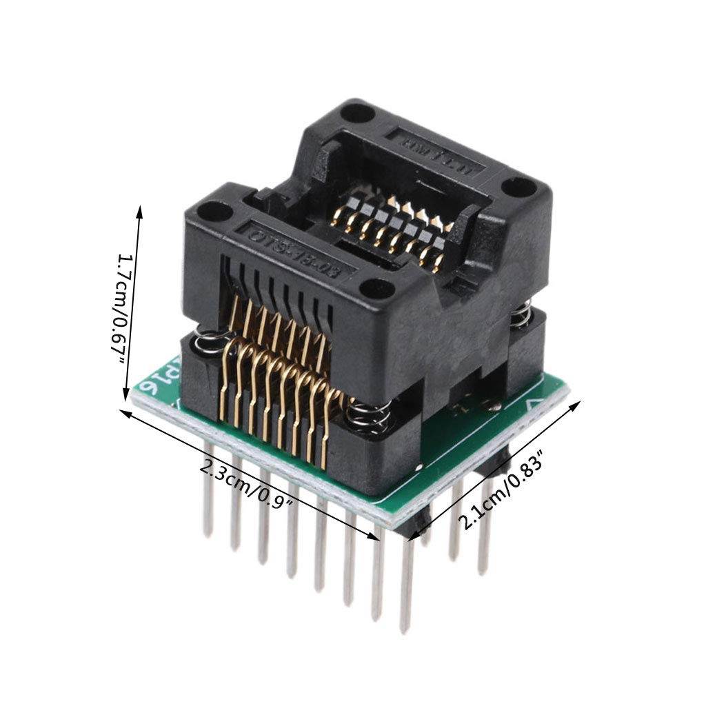 DIIOOMIEEU SOP16 to DIP16 IC Socket SOP16 Turn DIP16 Programmer Adapter 150mil Write for