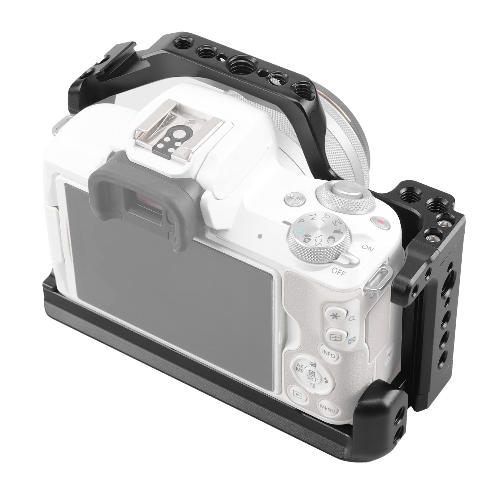 Jaula de Video para cámara Equipo de Jaula para cámara de aleación de Aluminio con Zapata fría Orificio de localización para cámara M50 M5 M50II Diseño de múltiples Orificios