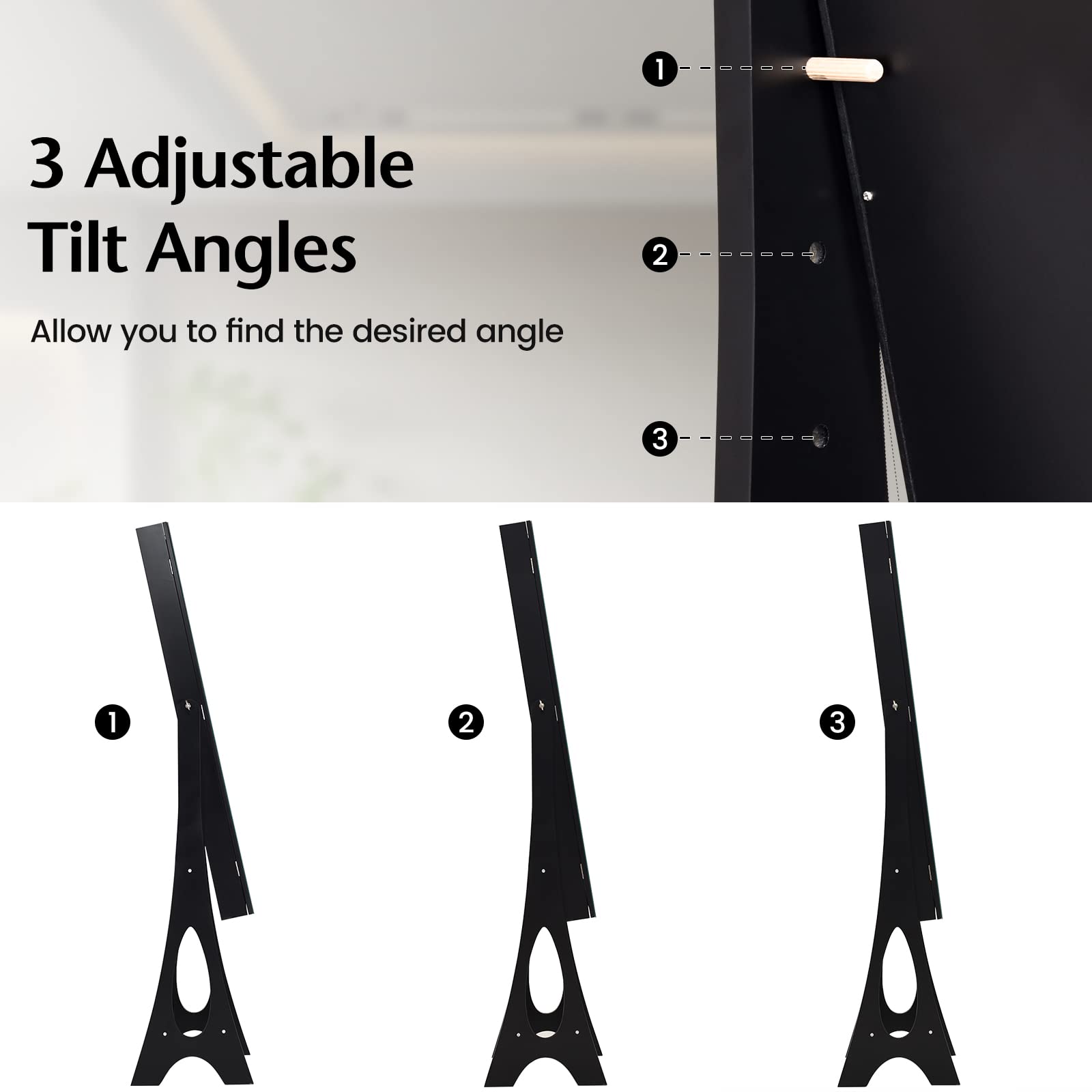 COSTWAY 12 LED Mirror Jewelry Cabinet, Freestanding Jewelry Storage Organizer w/Full Length Mirror, Large Capacity Jewelry Armoire w/Bottom Shelf, Mirror with Jewelry Storage for Women Girls (Black)