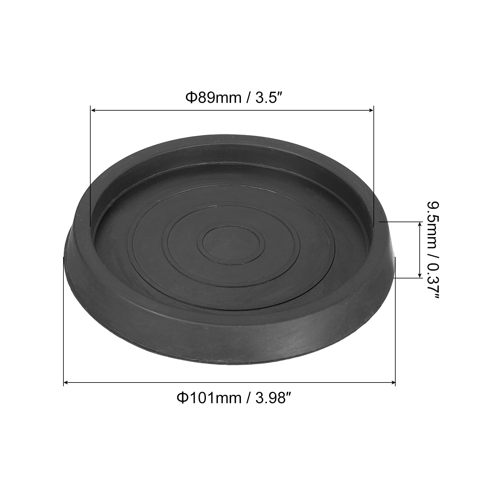 uxcell Chair Leg Floor Protectors, 4Pcs 3.5", Rubber Round Non-Slip Furniture Pads - Image 2