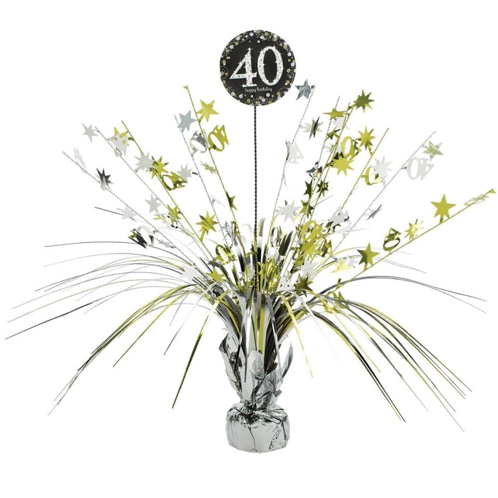 Amscan Sparkling Celebration 40th Birthday Spray Centerpiece, 18