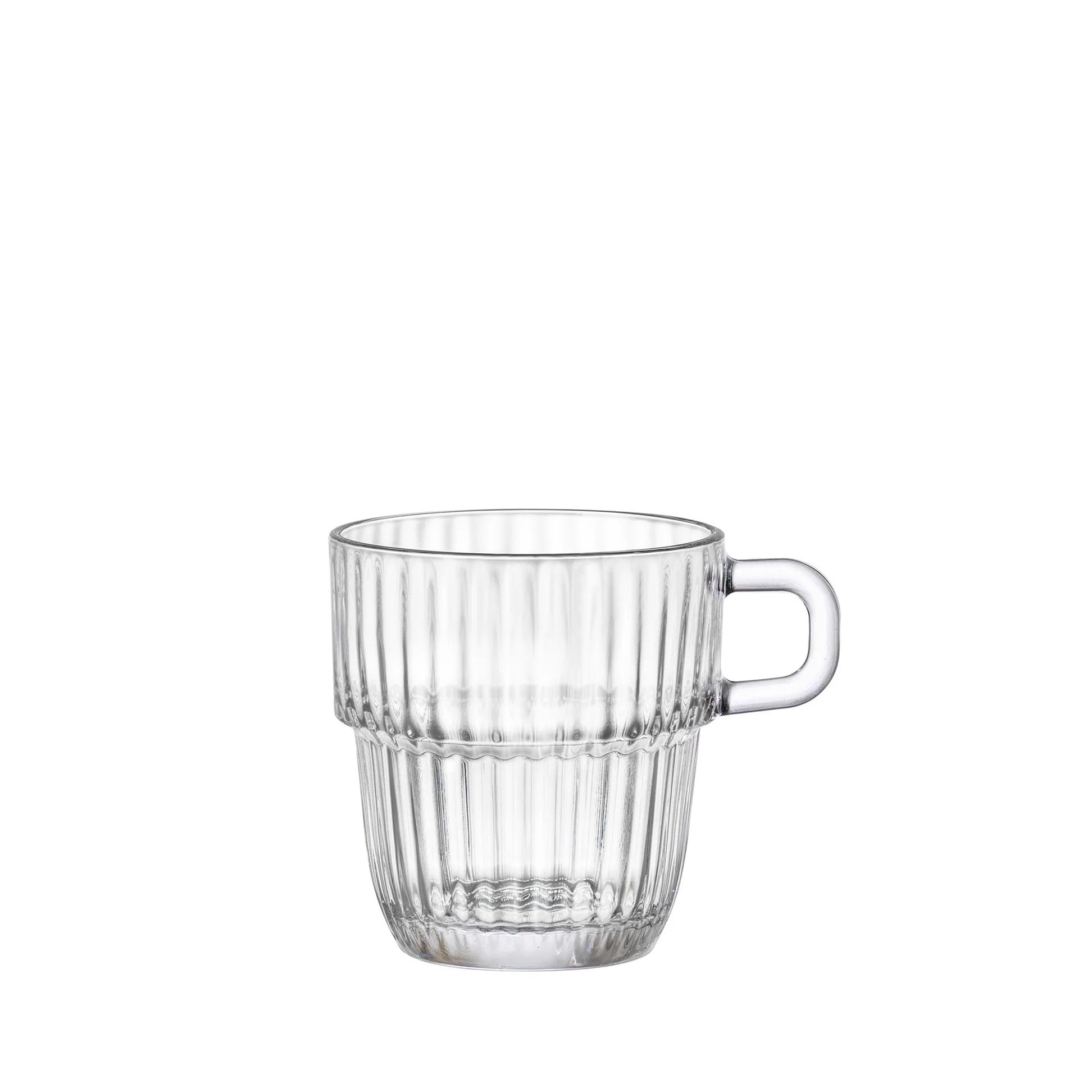 Bormioli Rocco Barshine - Juego de 12 tazas de té o café apilables de 8.5 onzas, transparentes