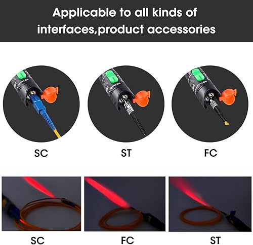 Miniatura 3 de Localizador visual de fallos probador de cable de fibra óptica de 30 mW y 30 KM equipo de cable de luz roja para conector universal de 0098in
