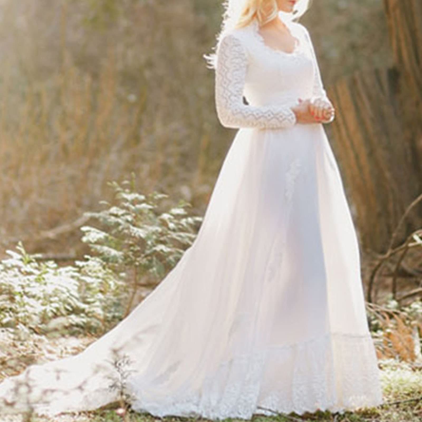 Vestido de manga larga para embarazo, con encaje y prensa de hechizos, para mujeres embarazadas, suelto, para maternidad