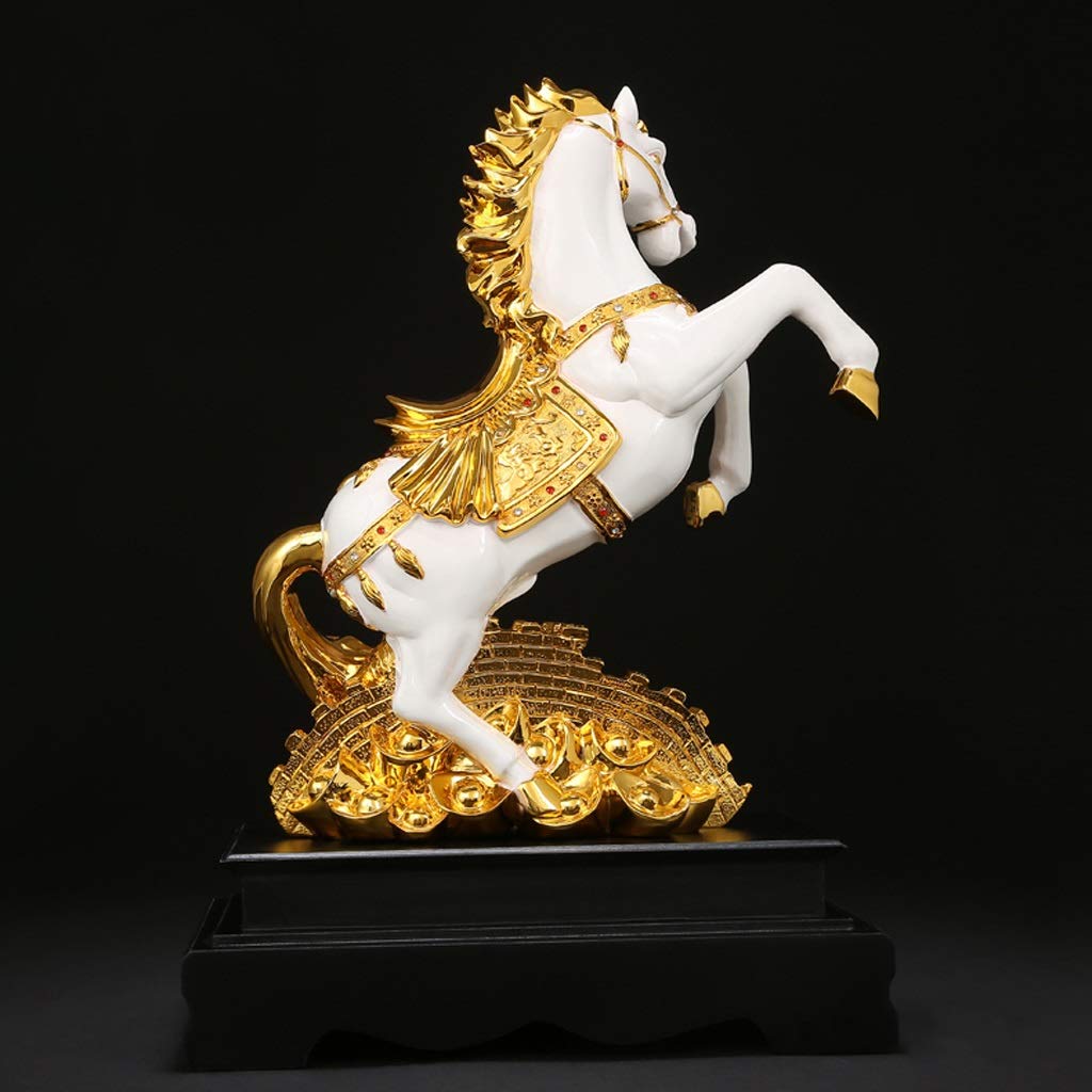 Scultura Statua Cinese Feng Shui Resina Zodiaco Cavallo Decorazione Casa Camera da Letto Soggiorno Ufficio Feng Shui Artigianato Azienda Negozio Regalo di Apertura Statua di ricchezza