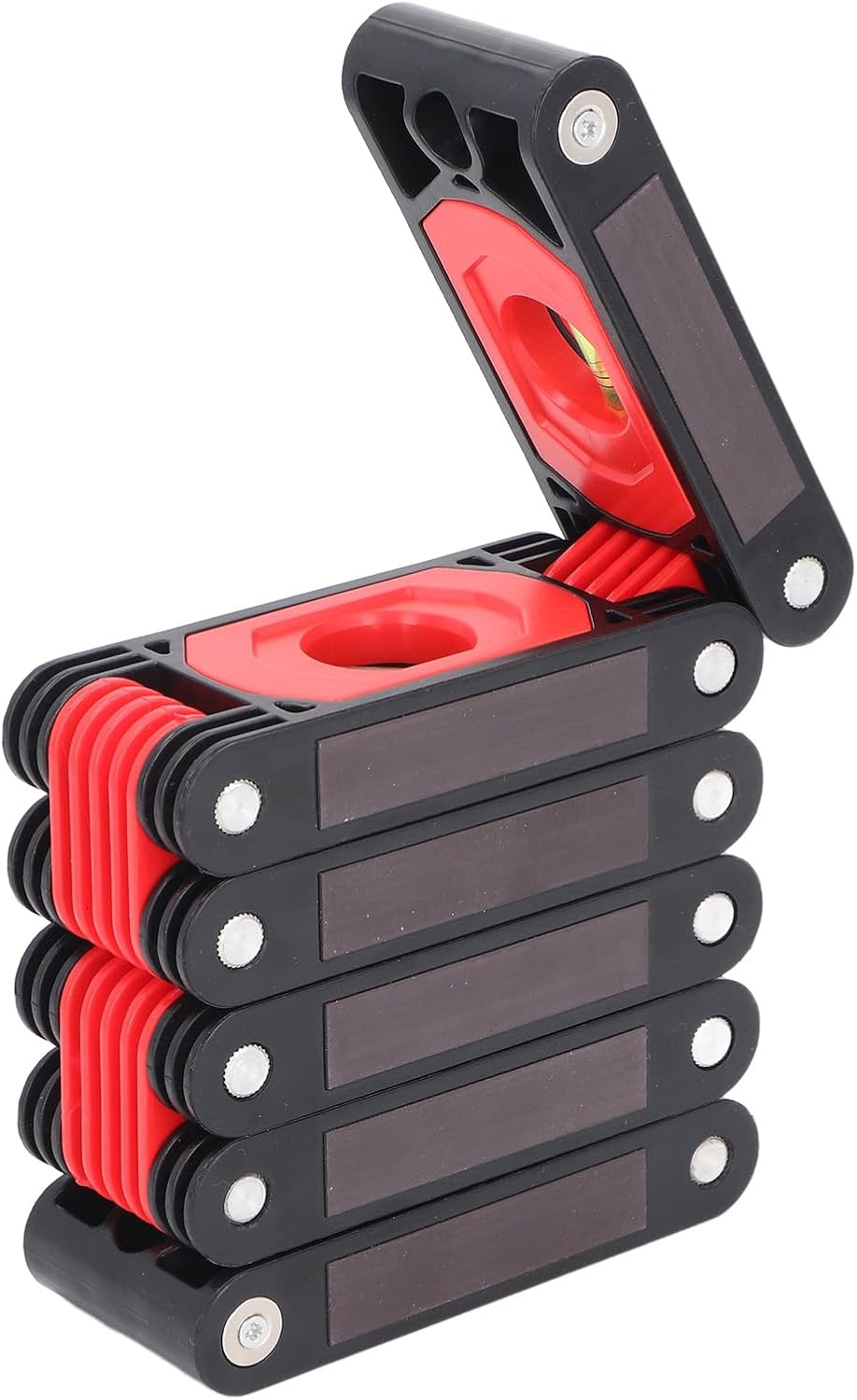 Foldable Level Tool Multi Angle Measurement Woodworking Tools with 6 Sections Portable Leveling Measurement Magnetic Aluminum Levels