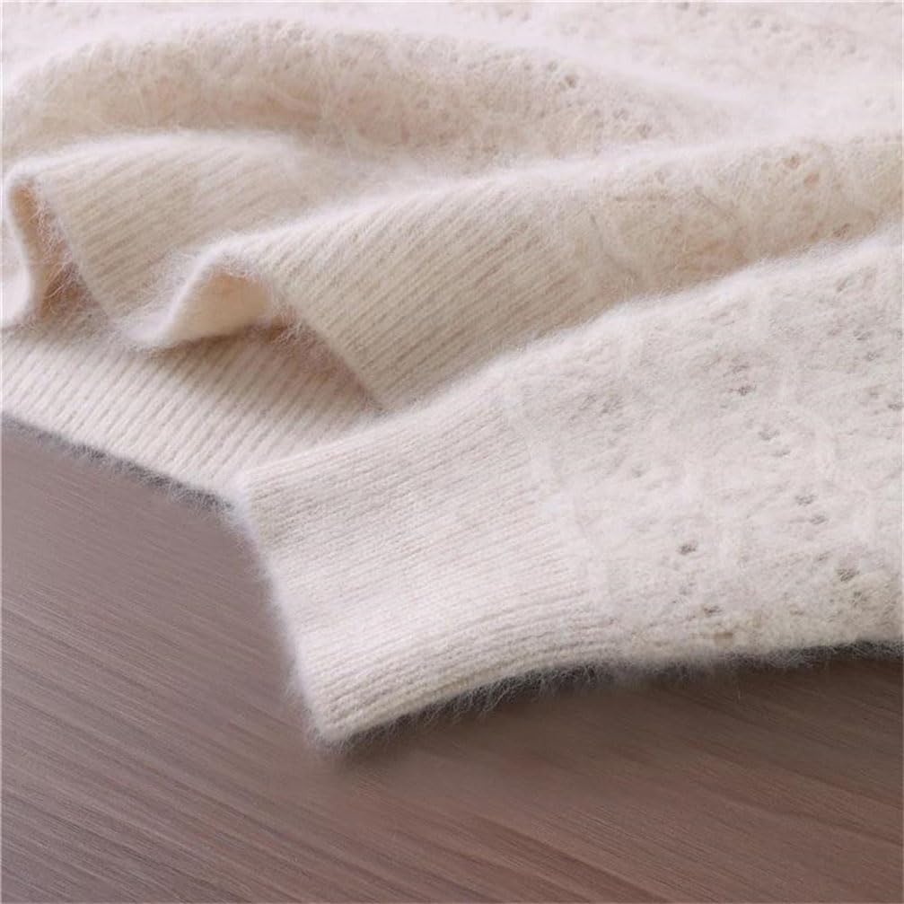 Damski sweter z okrągłym dekoltem solidny dzianinowy sweter sznurowany teksturowany sweter