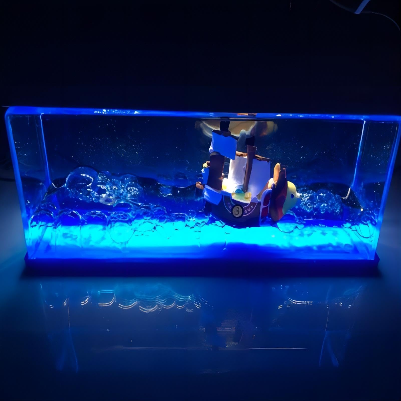 Fluid Drift Bottle,Bateau de croisière Titanic insubmersible,Black Pearl Pirate Ship,Modèle Fluide de Bateau en Acrylique,Soulagement du Stress,pour Ornement de Bureau de décoration (Base)