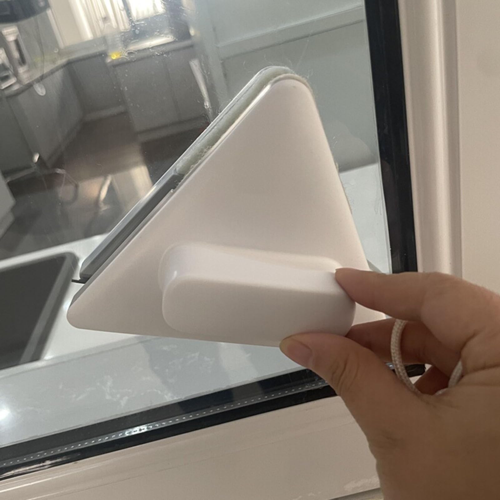 Limpiador de Ventanas magnético de Doble Cara, Limpiador de vidrios de Doble Cara con Esponja y Cuerda de Seguridad, Adecuado for Vidrio(20-35mm)