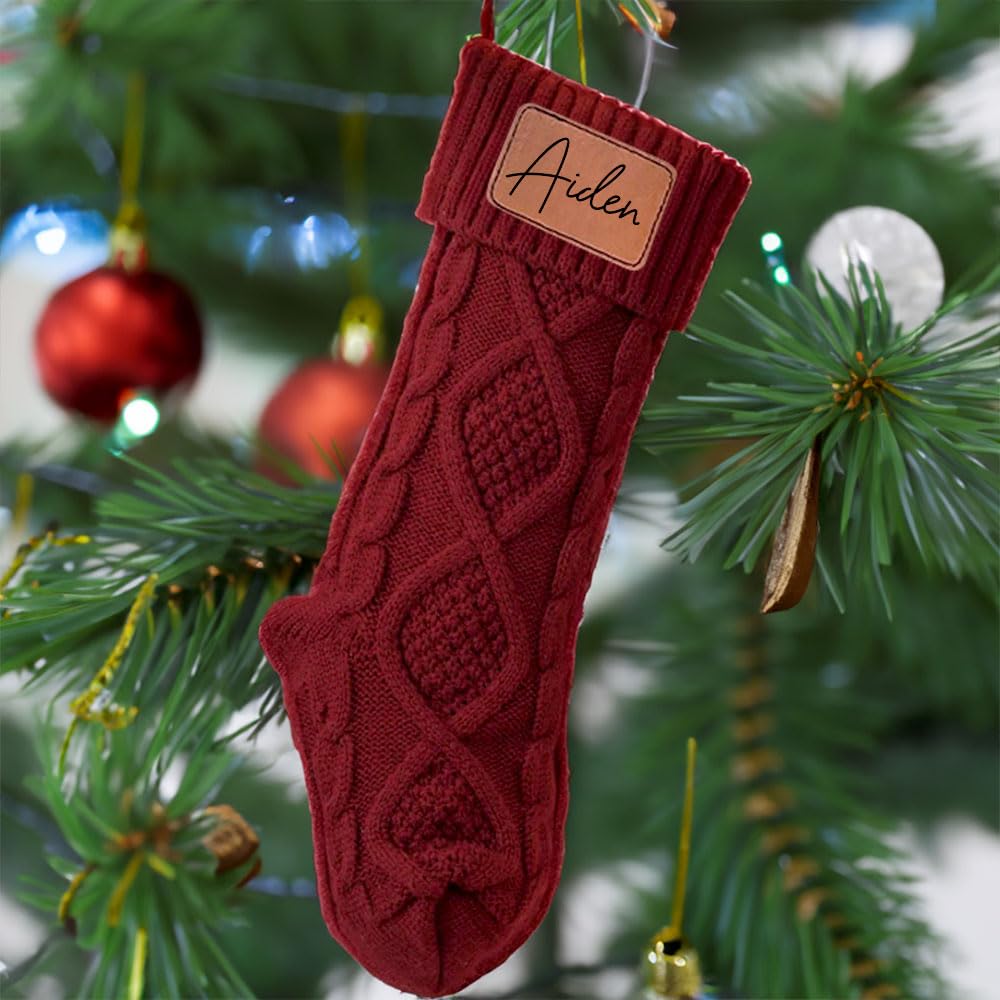 Personalized Christmas Stocking Knitted Custom Christmas Stockings with Names Knit Christmas Stockings Xmas Stockings Customized Christmas Stockings Custom Name Family Stockings for Christmas