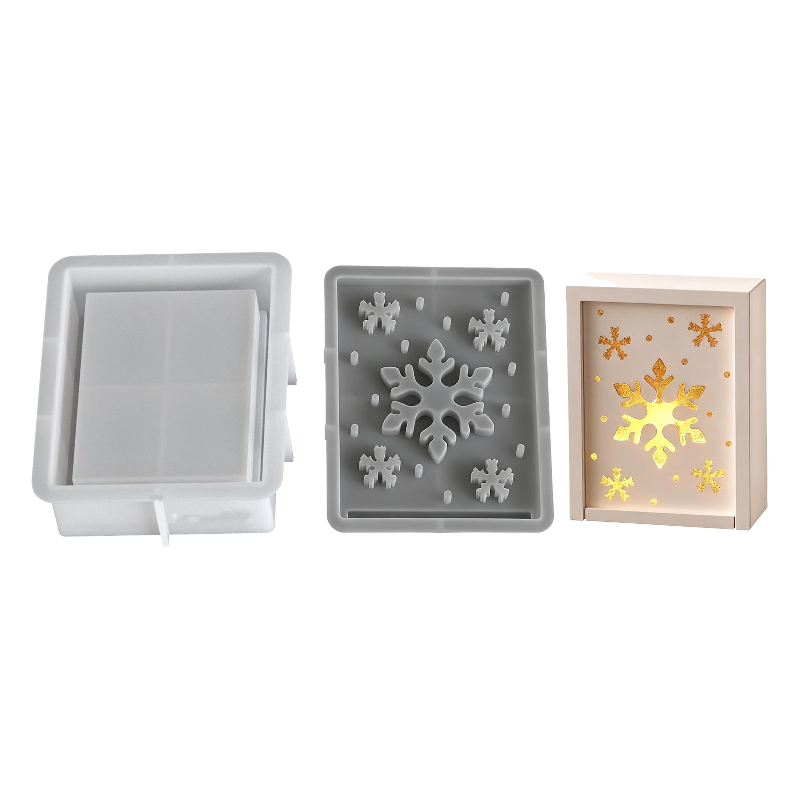 YPBEW Detailed Snowflake Reindeer Angelic Silhouettes Molds Sturdy Flexible Silicone for Craft Christmas Decors Christmas Decoration Molds