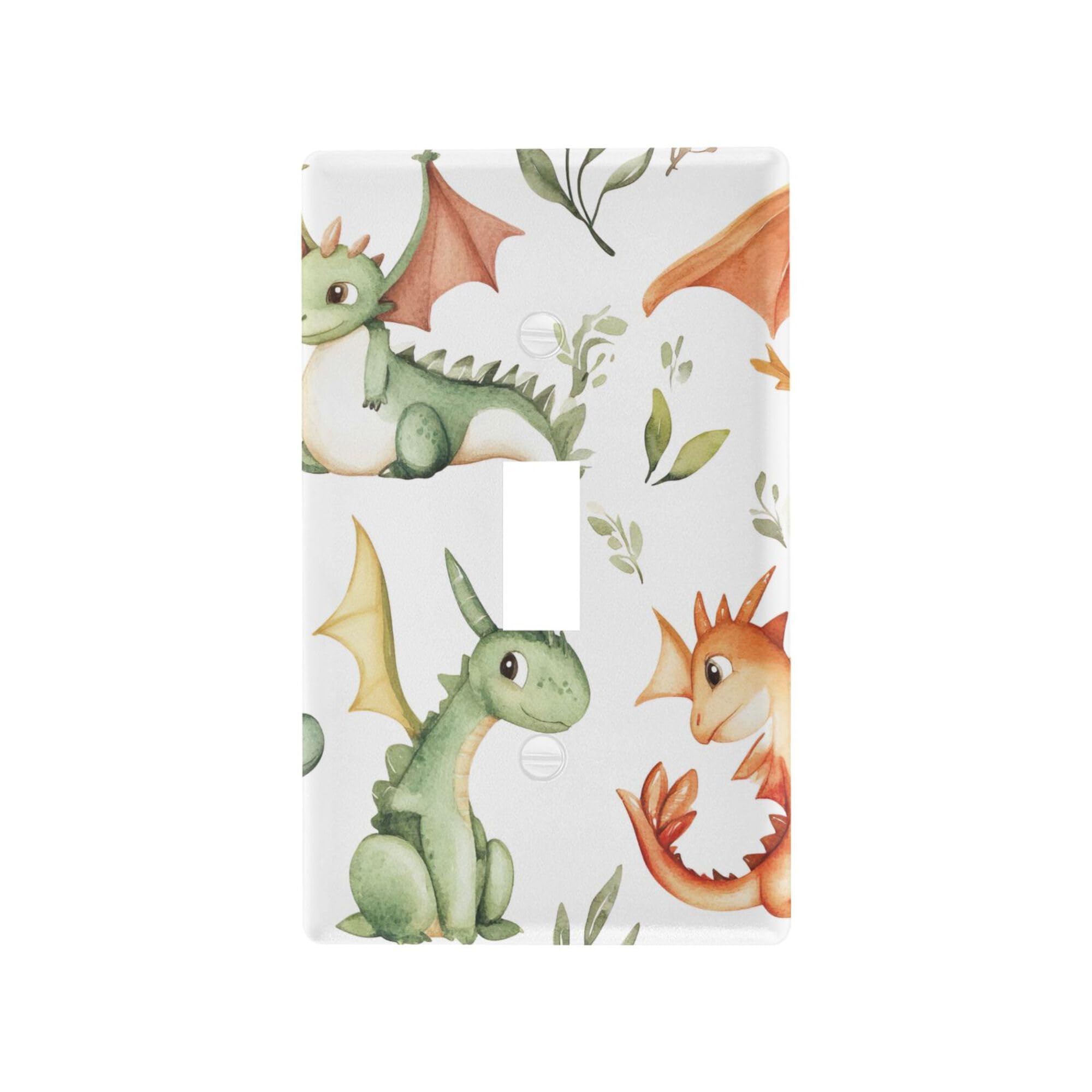 xigua Toggle Switch Wallplate Cute Baby Dragons Switch Wall Plate Cover,Decorative Outlet Cover Switch Cover for Home Office Bedroom 4.53
