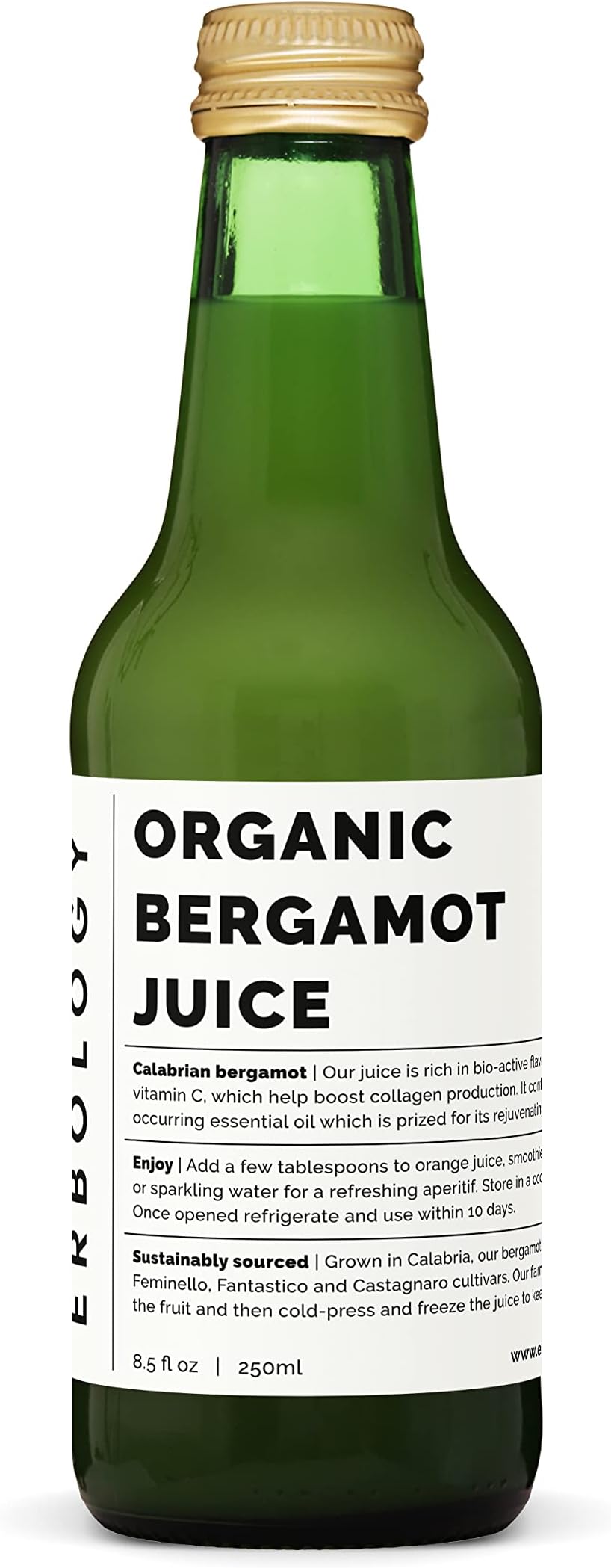 100% Organic Bergamot Juice 250ml (Box of 6) - Supports Collagen Production - Rich in Bioactive Flavonoids - Straight from Farm in Italy - Undiluted - No Added Sugar - Non-GMO