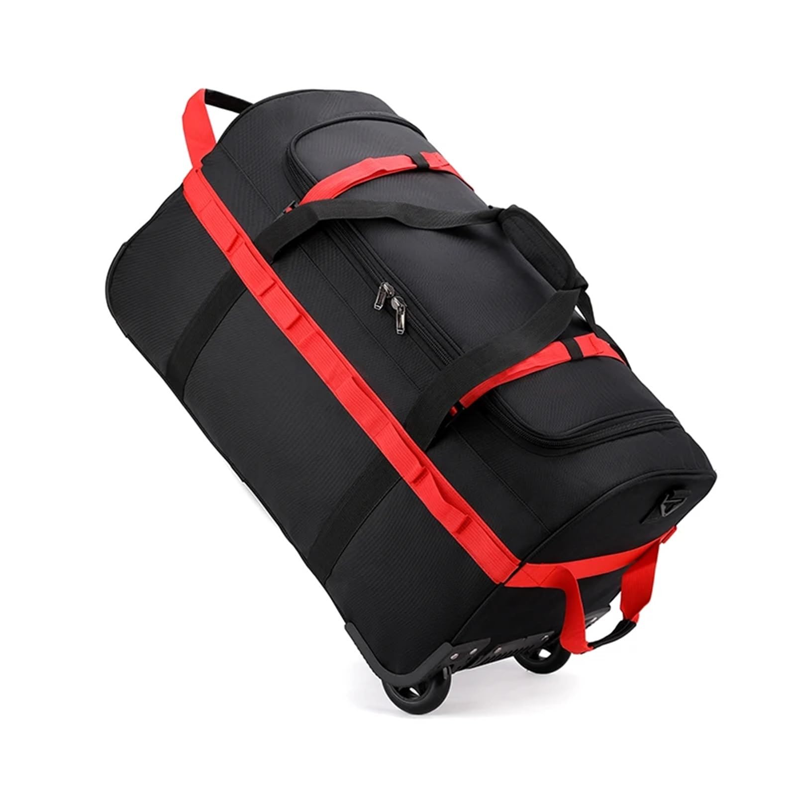 Borsone da viaggio Borsone con ruote resistente, pieghevole, impermeabile, tracolla regolabile e tasche for viaggi palestra(Red)