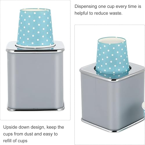 Miniatura 4 de Dispensador de tazas de baño de 3 onzas portavasos de papel desechables, dispensador de papel compacto, soporte de almacenamiento de enjuague con 10