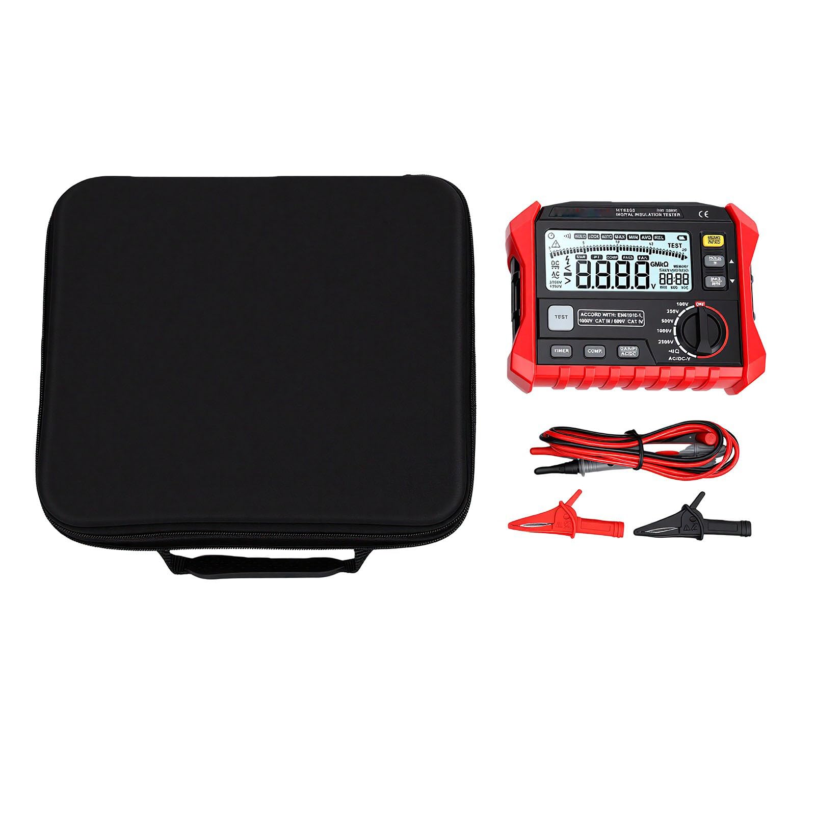 JTLB Testeur de Résistance D'isolation, Mégohmmètre 100 V-2500 V avec Fonction DAR PI, Tension AC DC jusqu'à 1000, pour la Vérification de la sécurité de la Maintenance électrique