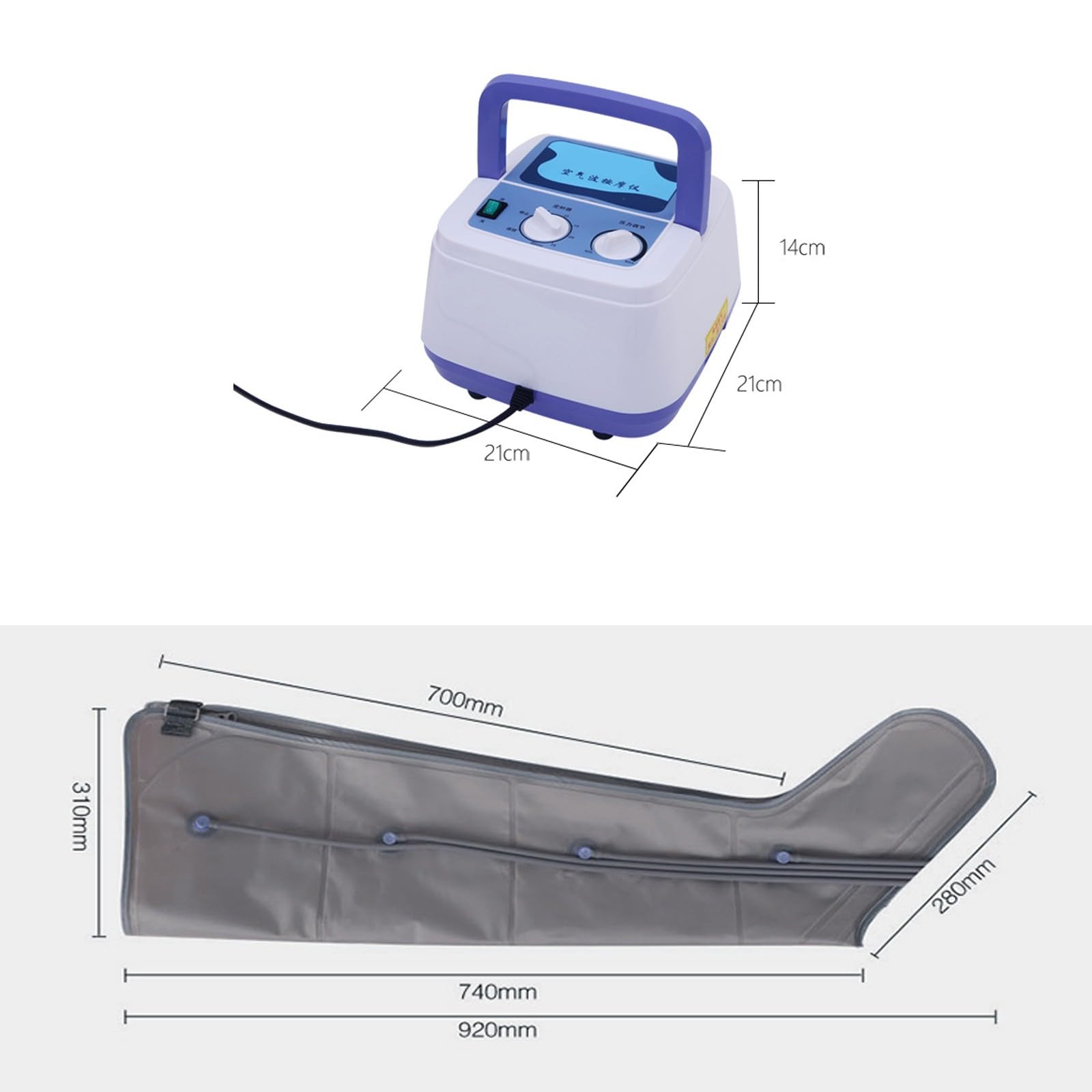 Botas De CompresióN De Aire,Masajeador NeumáTico De Piernas,Dispositivo De Ondas De Aire para Masajeador NeumáTico De Piernas,para Linfedema, CirculacióN, HinchazóN, RelajacióN Four Chambers