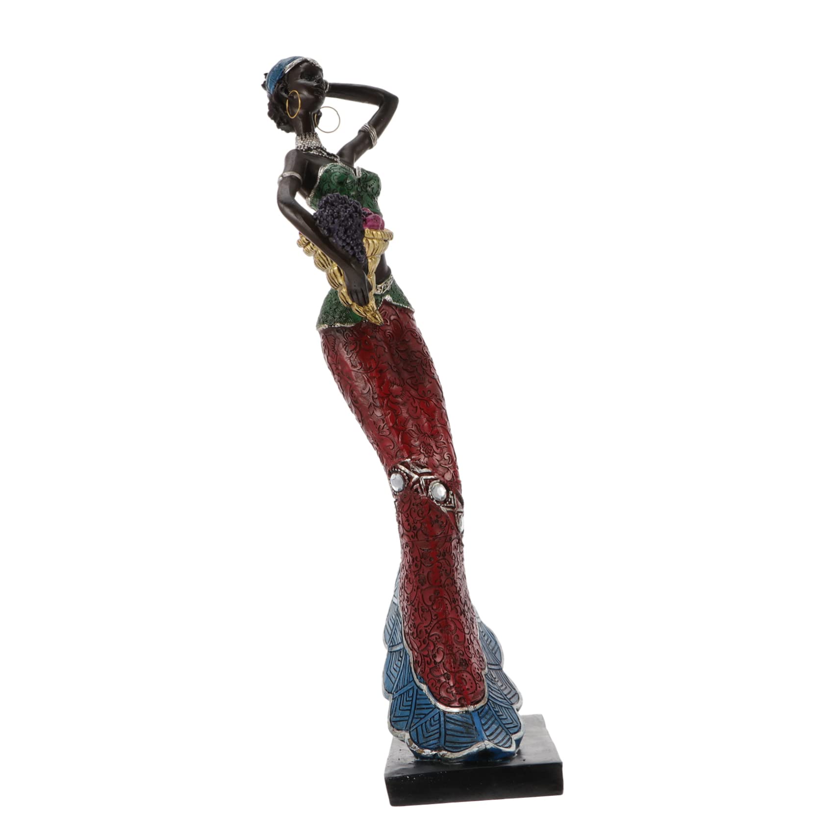 Alipis 1pezzi Statuette Artigianali in Resina Decorazioni Per Statue Da Scrivania Statuette Etniche Scultura in Resina Da Statua Africana