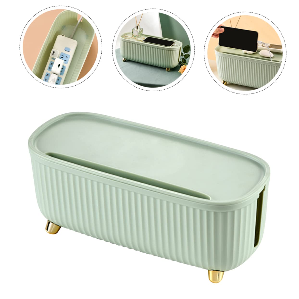Kabel Organizer Box mit Deckel Effiziente Kabelmanagement Lösung für Schreibtisch und Zuhause aus Robust mit Öffnungen für Mehrere Kabel Effektive Wärmeableitung Praktische