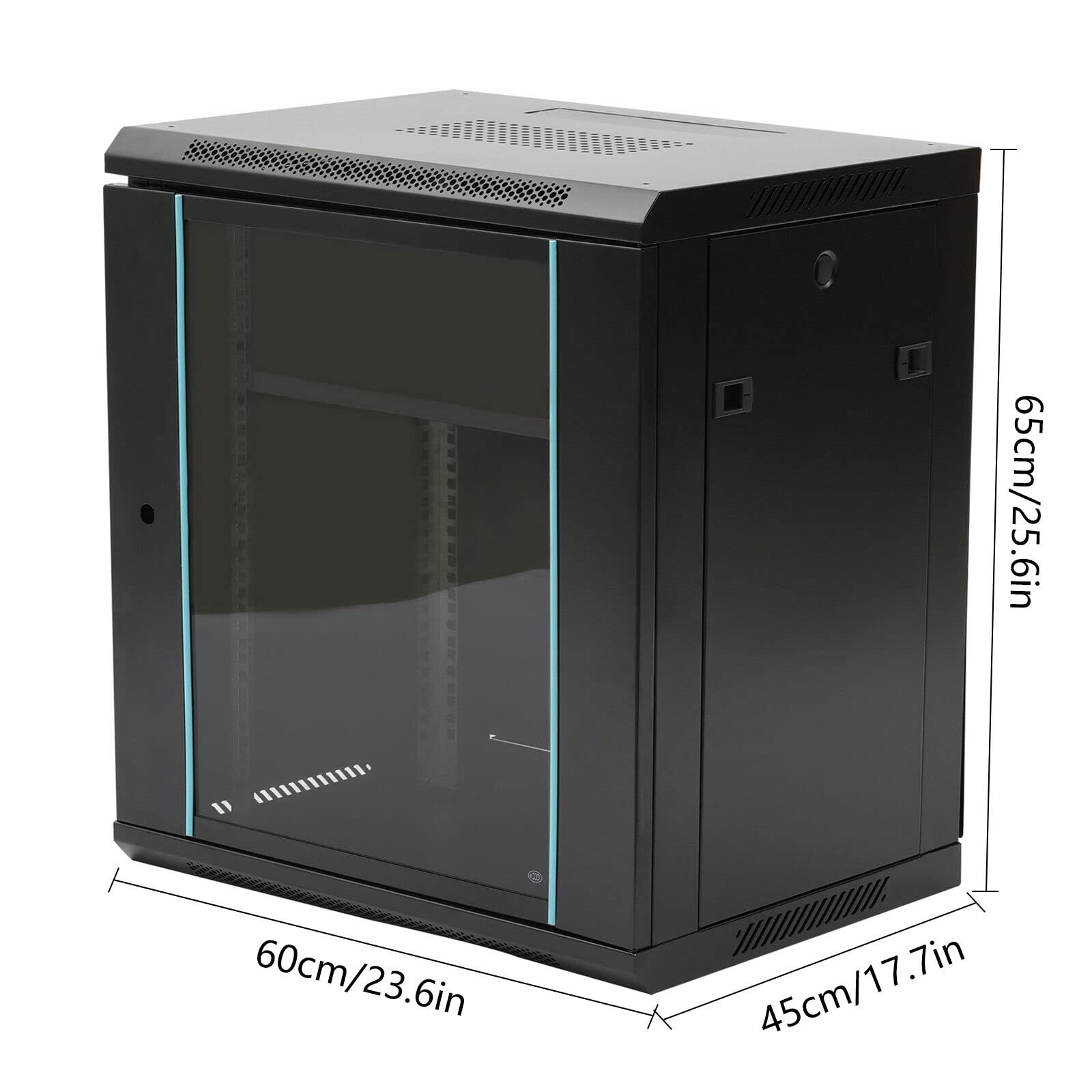 12U - Armadio dati a parete per server rack per casa e ufficio, profondità 450 mm, ideale per l'organizzazione di apparecchiature informatiche