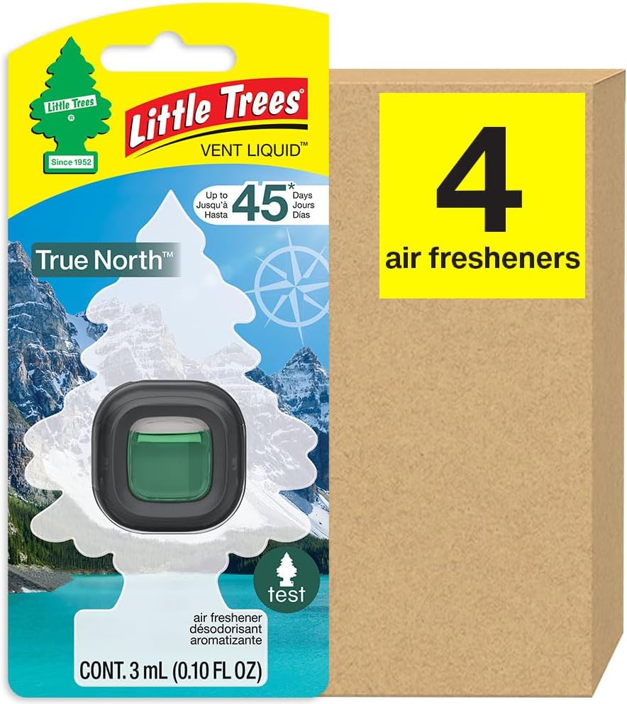 Car Air Freshener. Vent Liquid Provides Long-Lasting Scent for Auto or Home. Add a Splash of LITTLE TREES to your Vent. True North, 4 Air Fresheners