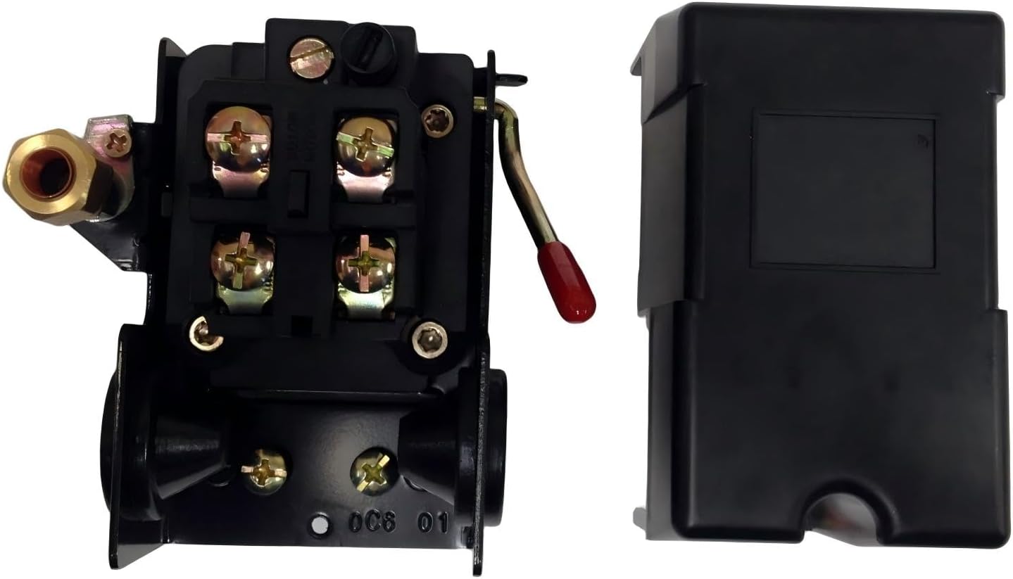 CW207563AV single stage air compressor pressure switch - for Campbell Hausfeld Furnas Industrial compressor pneumatic tool Replacement pressure control switch - four port 95-125 PSI
