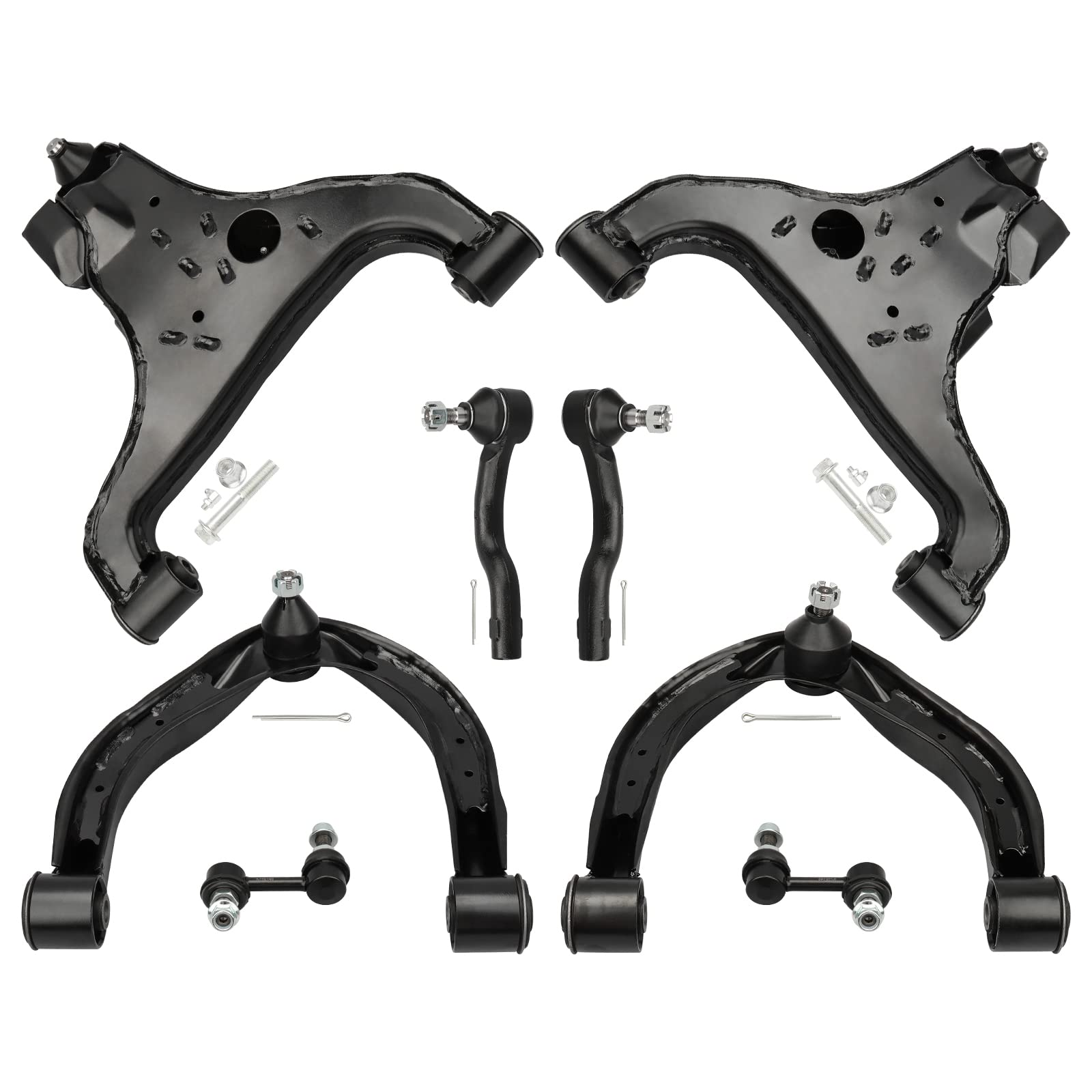 DRIVESTAR 8pc Set Front Upper and Lower Control Arms w/Ball Joint Tie