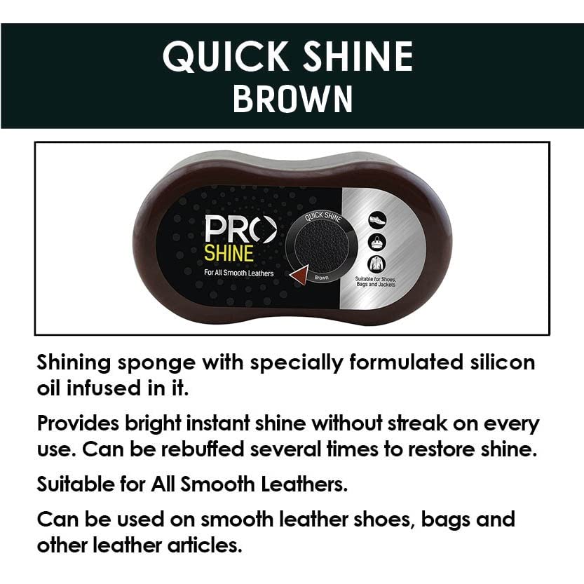 PRO Shine Kit Leather Shoe Shining Combo | Smooth Leather Shoe Shining Sponge | Black, Brown & Neutral | Instant Shine for Shoes & Bags 3