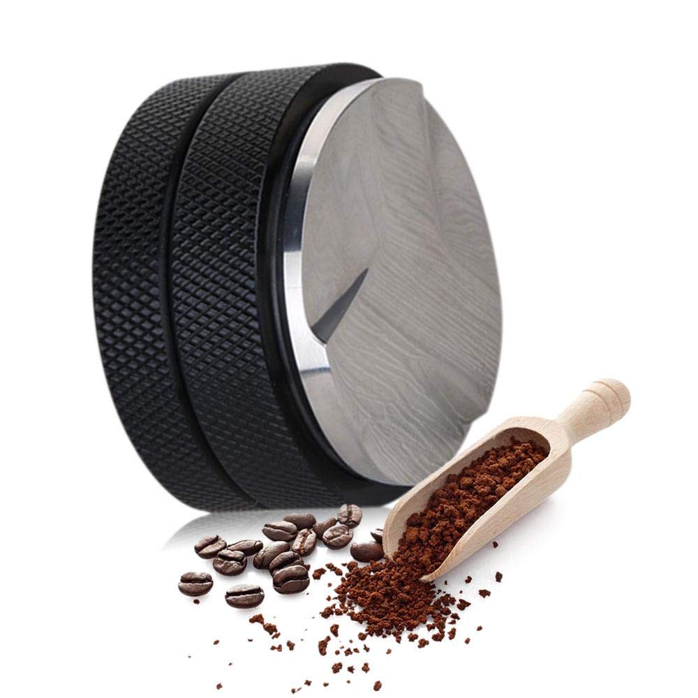 58mm Coffee Distributor/Leveler Tool, AUOKER Stainless Steel Palm Tamper - Anti-Skid Edge, Easy to Use, Evenly Press - Hand Mill Grinder for Espresso Coffee