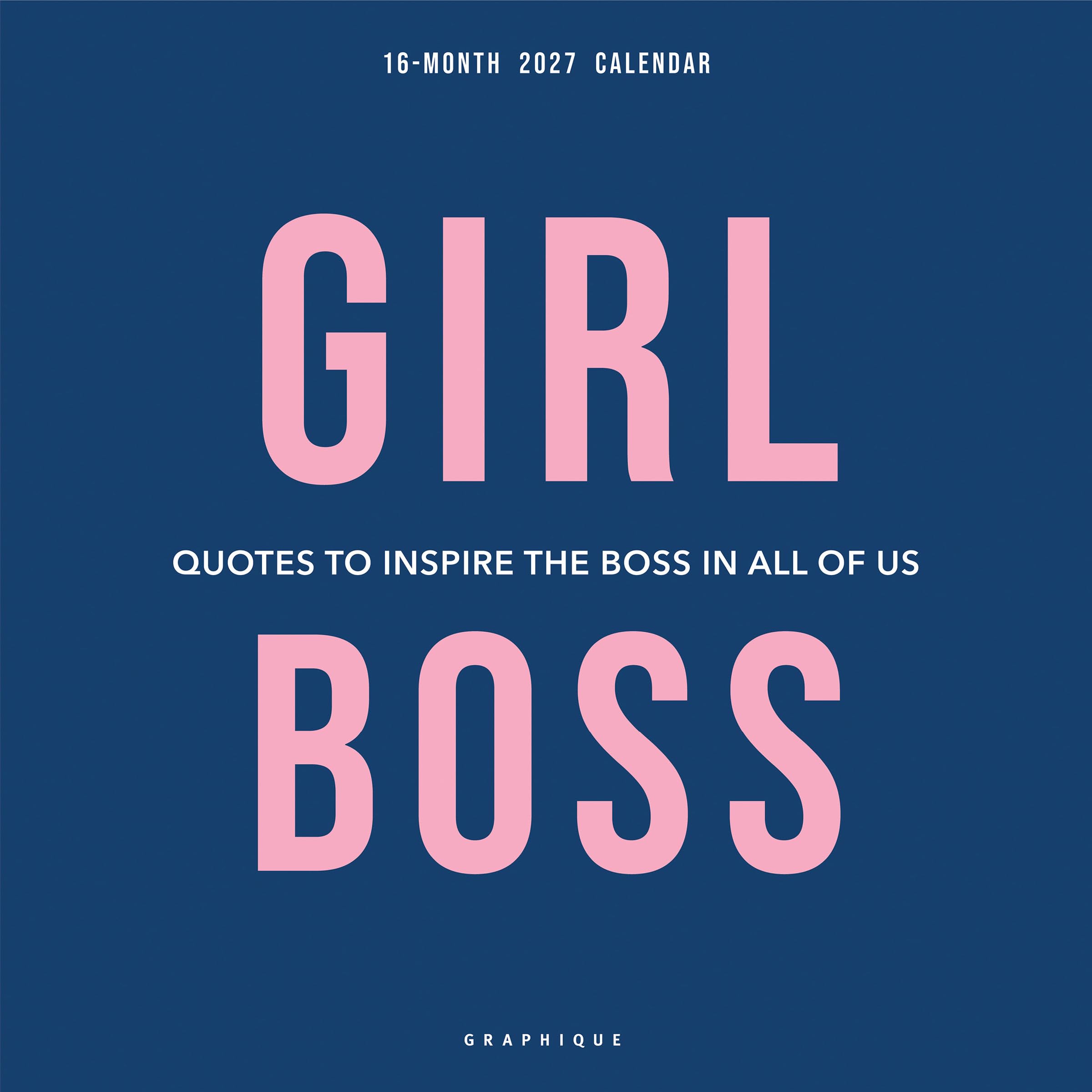 Girl Boss 2027 Wall Calendar 30x30cm, 4 Month 2028 Preview Page, Large Grid