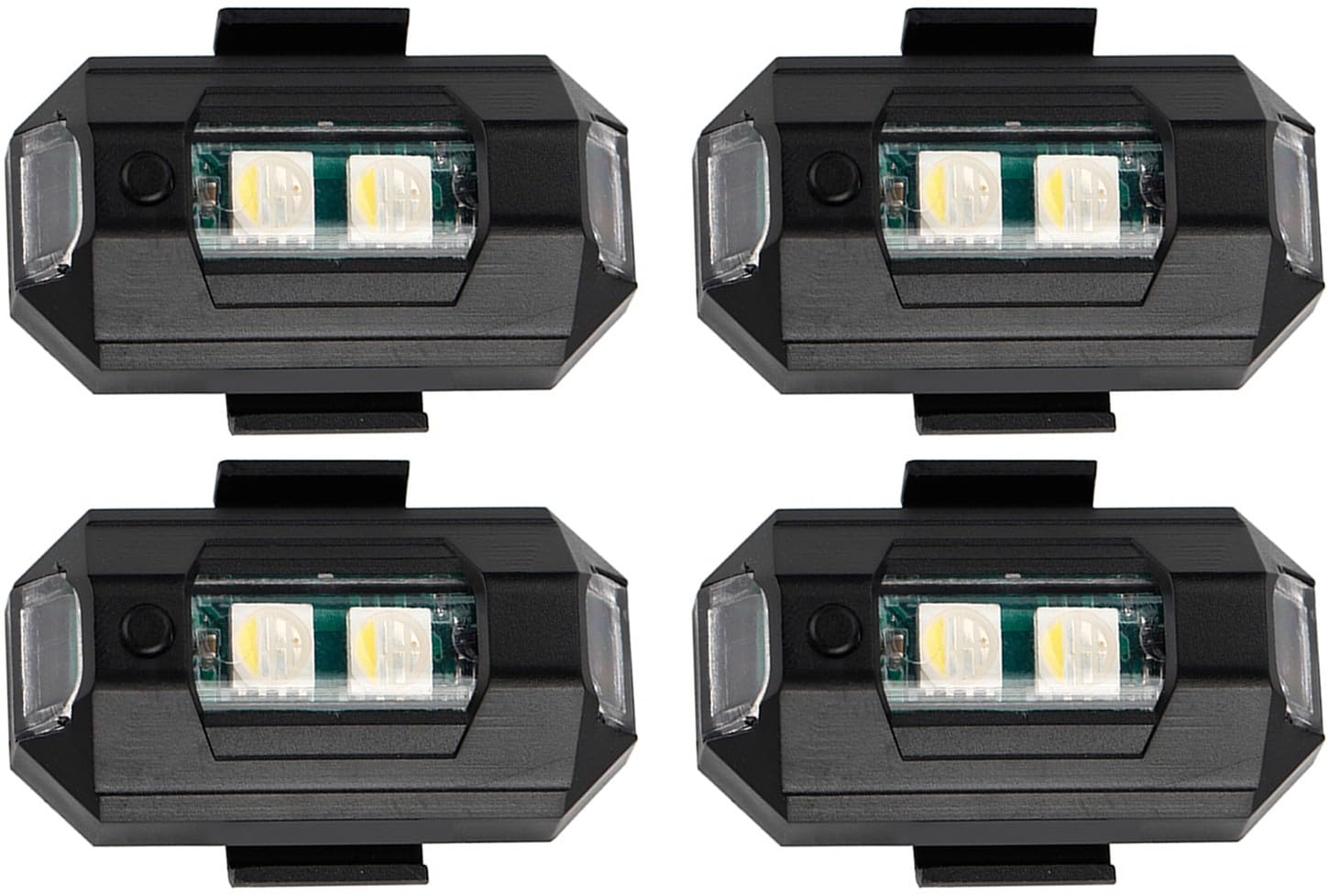 MOOZMOB Small LED Multicolor Aircraft Light Strobe Light with 7 Colors + Flashing Modes LED Light for Helmet Bike Bicycle Car & Drone Aircraft LED Light (Black, Pack of 4) (B0B8T1R2D8) Amazon Price History, Amazon Price Tracker