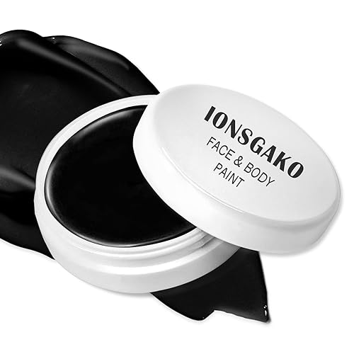 Pintura facial negra para el cuerpo, pintura facial profesional a base de aceite, paleta de pintura facial negra para Halloween, payaso, escenario,