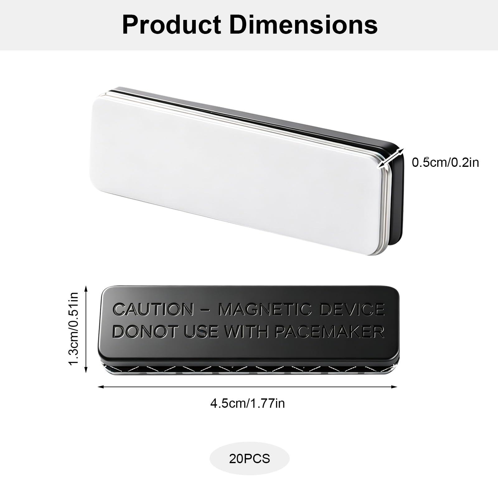 20 sztuk magnetycznych zapięć na zasłonę, 45 x 13 mm, magnetyczne magnesy do moskitiery okiennej, ochrona przed owadami, zasłona na drzwi, rolety okienne, 20 sztuk