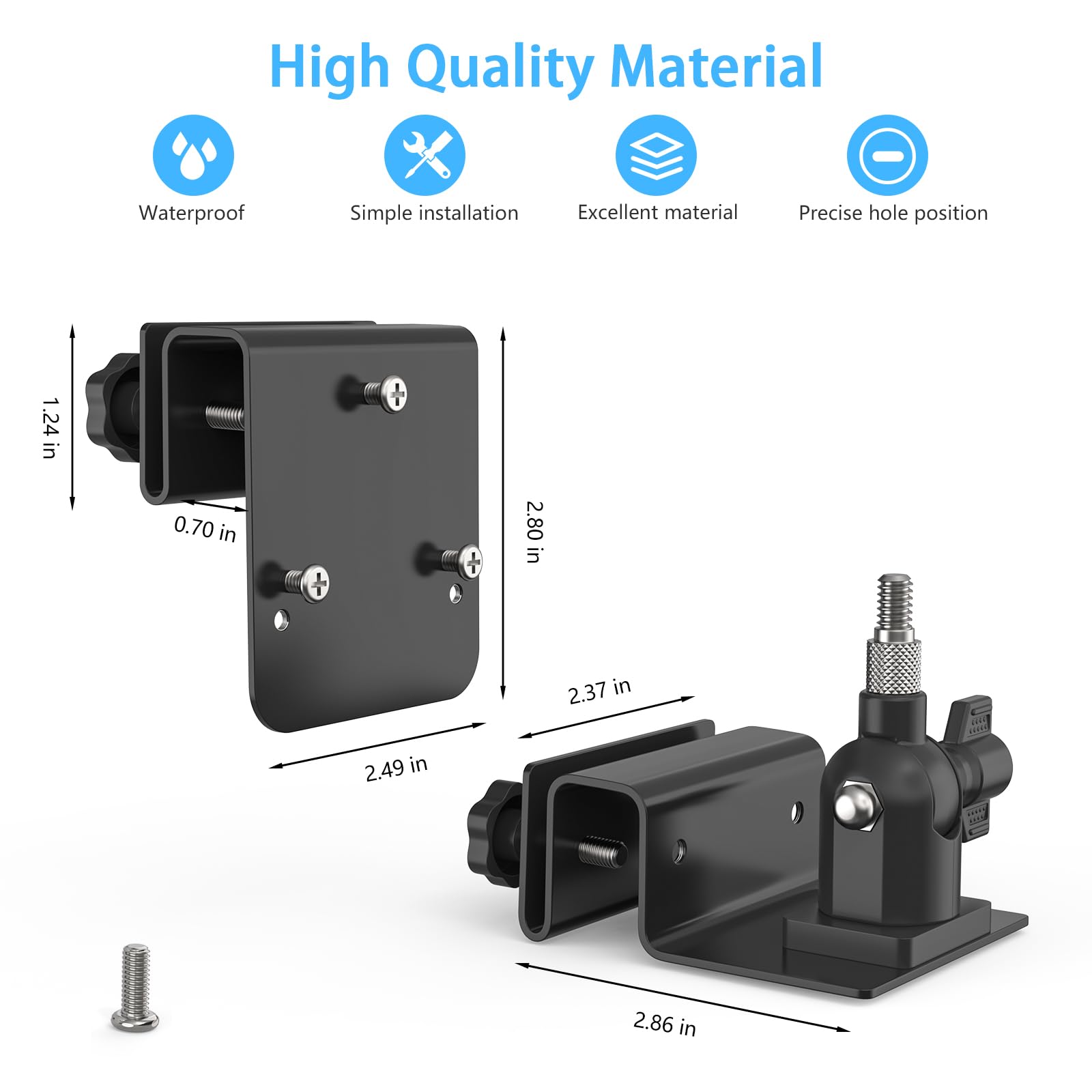 HOLACA Supporto per grondaia per fotocamera e pannello solare, compatibile con Reolink Argus 3MP,4MP/2K, 5MP/2K, 4K/8MP, Reolink Go PT Ultra, supporto per grondaia nero