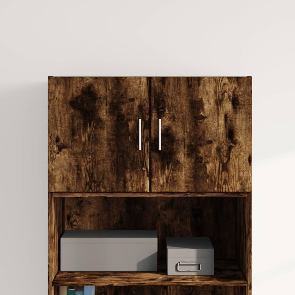 vidaXL Wandschrank, Hängeschrank mit Stauraum, Lagerschrank Wandmontage für Wohnzimmer Schlafzimmer Garage, Aufbewahrungsschrank Schrank, Räuchereiche Holzwerkstoff