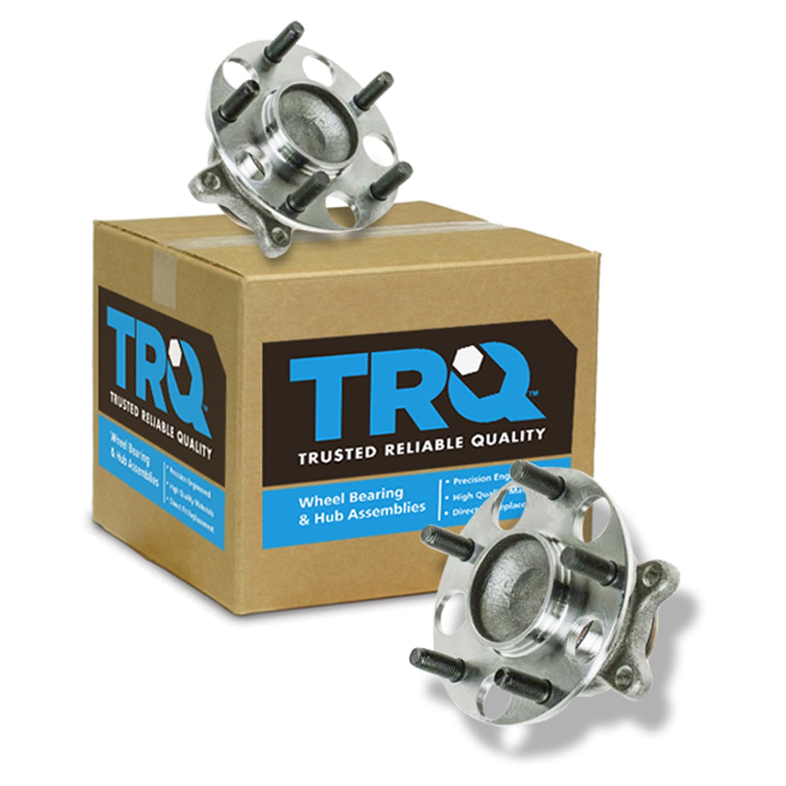 TRQ Rear Left and Right Wheel Bearing and Hub Assembly Set 2 Piece