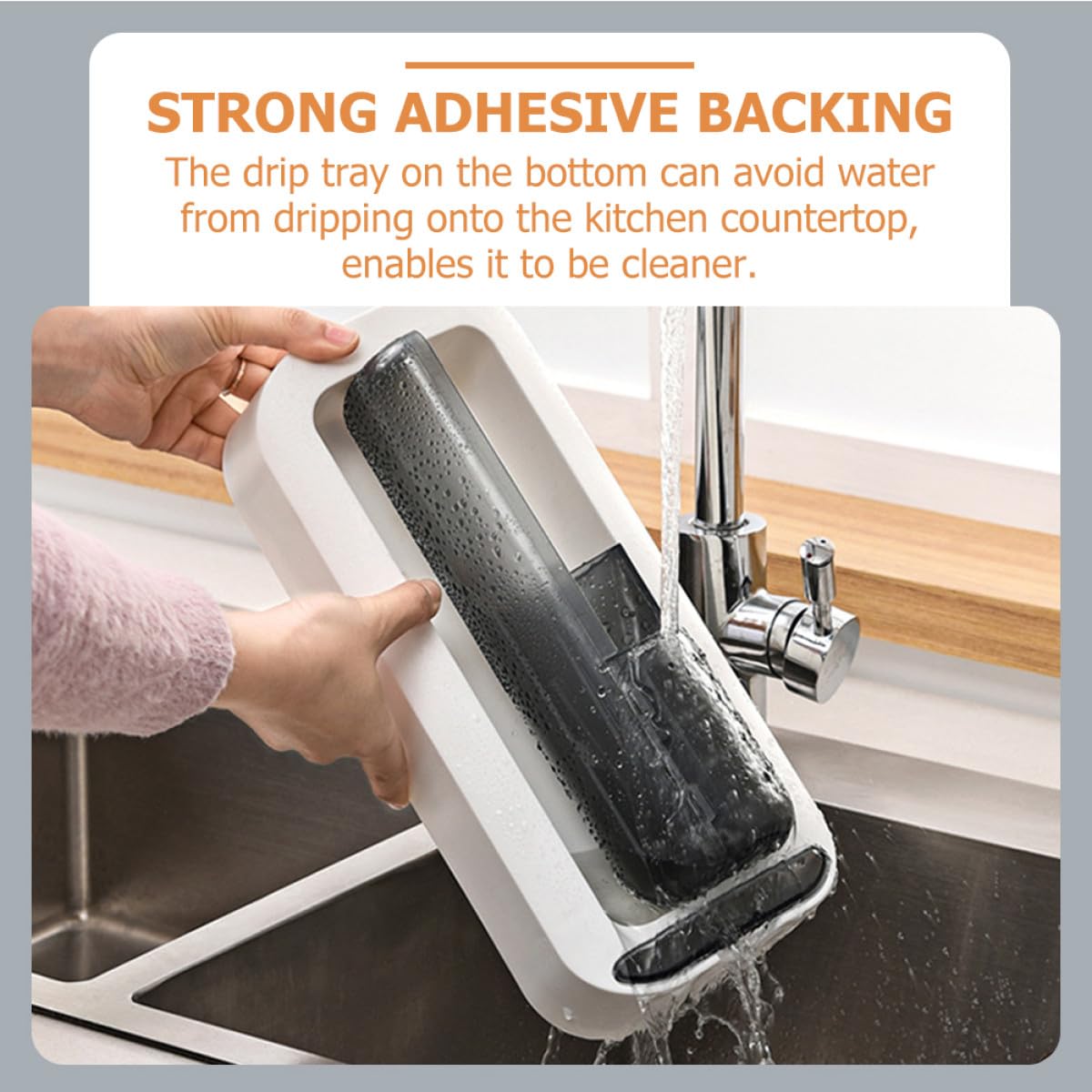 Housoutil Caja Porta Utensilios de Cocina Gris Drenaje y Diseño Giratorio Soporte de Pared para Cubiertos y Palillos Organizador Compartimentos para Cucharas y Tenedores Almacenamiento