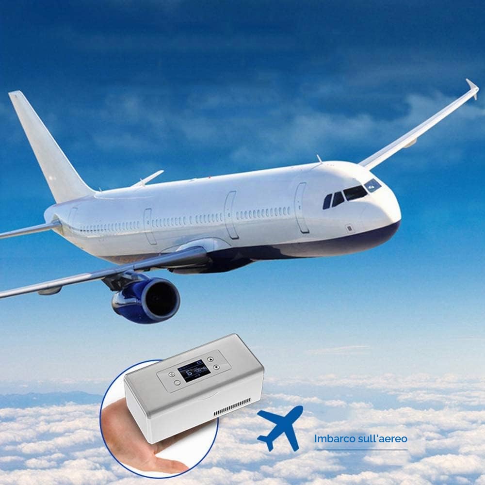 LEVIOC'S Refrigeratore elettrico per insulina, frigorifero portatile per medicinali in viaggio, frigorifero per auto e casa, mini frigorifero, 2-18 °C