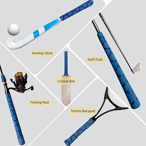 Miniatura 3 de Mango de patrón hexagonal termorretráctil para caña de pescar, paleta de tenis de mesa, elegante, varios colores (1.181 in de diámetro x 5.2 ft de