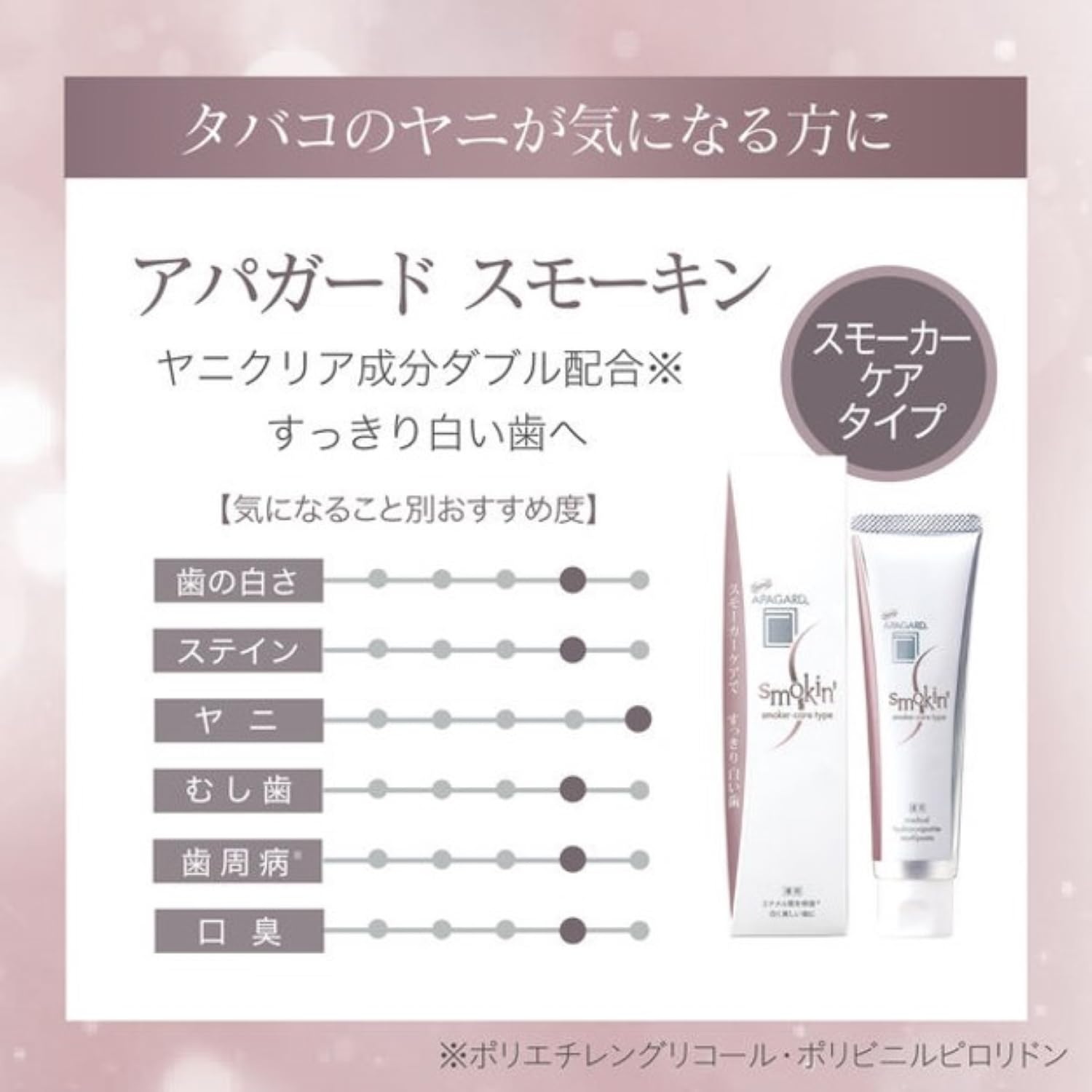 Amazon.co.jp: アパガード (APAGARD) スモーキン 53g ホワイトニング 