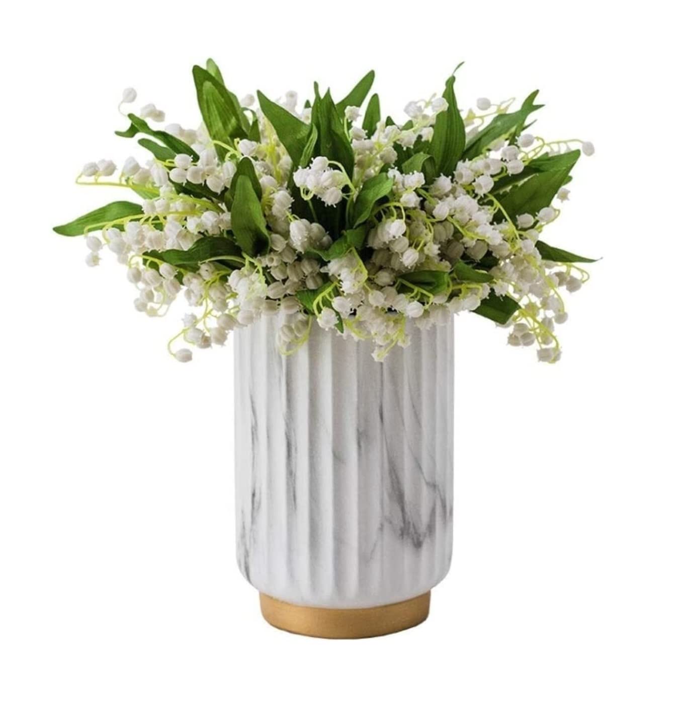 AYCDL Artificial Flowers, Beautifully Artificial Flowers Silk Flower Bouquet Vase Set Bell Orchid Fake Flower Home Decoration Realistic Flower,A-35cm