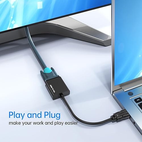 Miniatura 4 de Yinker Adaptador HDMI a VGA, paquete de 5, adaptador HDMI a VGA, chapado en oro, macho a hembra, convertidor de pantalla de extensión duplicada para