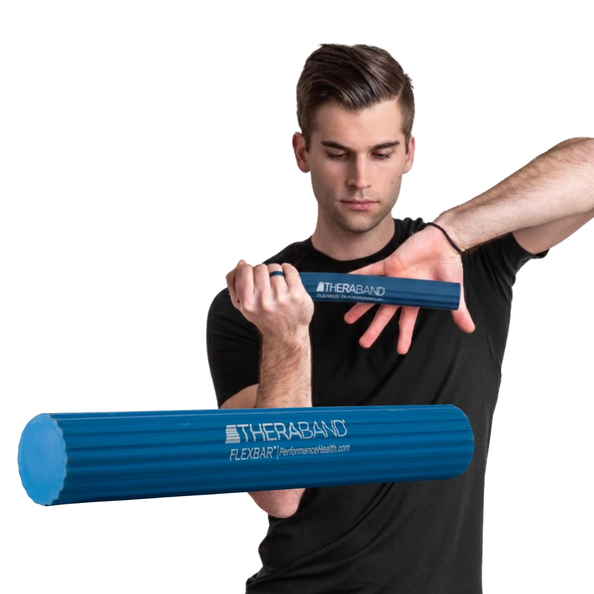 FlexBar, Tennis Elbow Therapy Bar, Relieve Tendonitis Pain & Improve Grip Strength, Resistance Bar for Golfers Elbow & Tendinitis, Blue, Heavy, Advanced