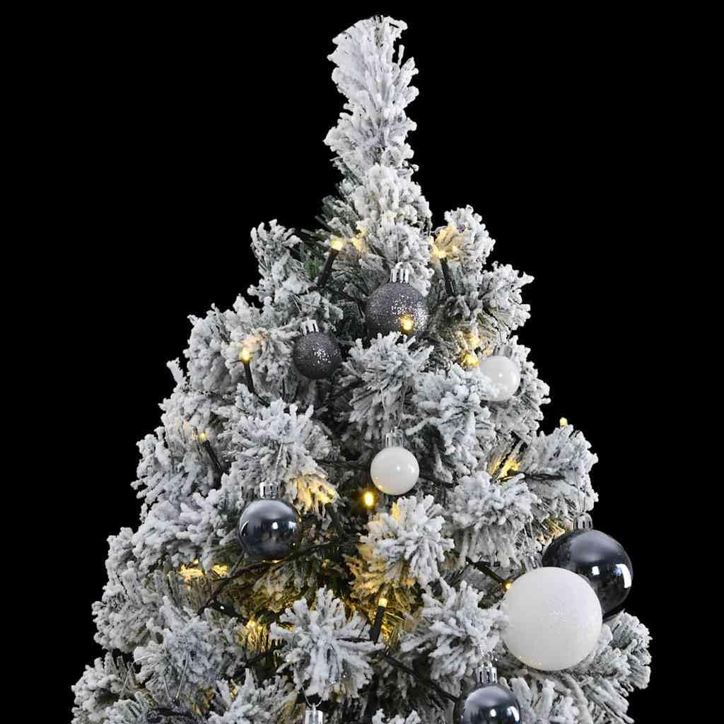 Artificial Christmas Tree Green PVC - Light, Snow, LED, Hinged, Stands, Scene - Medium, 70.9 in