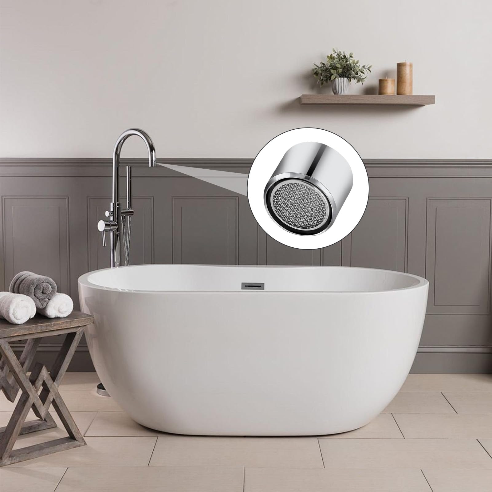 4 Unidades De Aireadores M22 Para Grifos De Cocina Y Baño - Filtro De Agua Con Carcasa De Latón Cromado, Ahorra Agua Y Reduce Salpicaduras (Incluye Juntas)