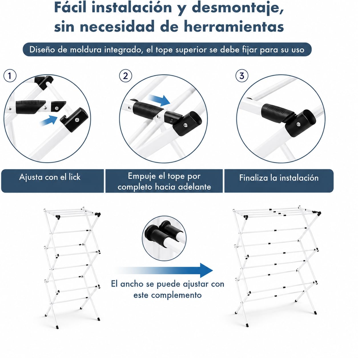 Tendedero plegable vertical extensible aluminio | Tendedero de ropa interior exterior | Ajustable en altura y anchura | Tendedero portátil compacto resistente | Drying rack 4 niveles Espacios pequeños