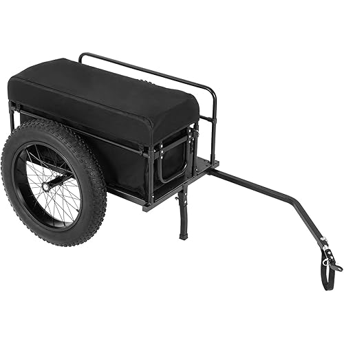 MAXFOOT Fat Tires Cargo Trailer for Bikes/Electric Bikes with Waterproof Bag, Quick Release Structure, Reflector, 20 x 4.0 Inch Fat Tire