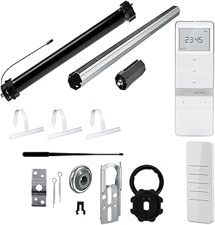NOBILY Rolladen-Komplett-Set f. 60mm Achtkantwelle Mechanischer Funk Maxi-Rolladenmotor 10Nm + Rolladen Handsender + Mechanik-Set,Gesamtlänge bis 1,0 Meter