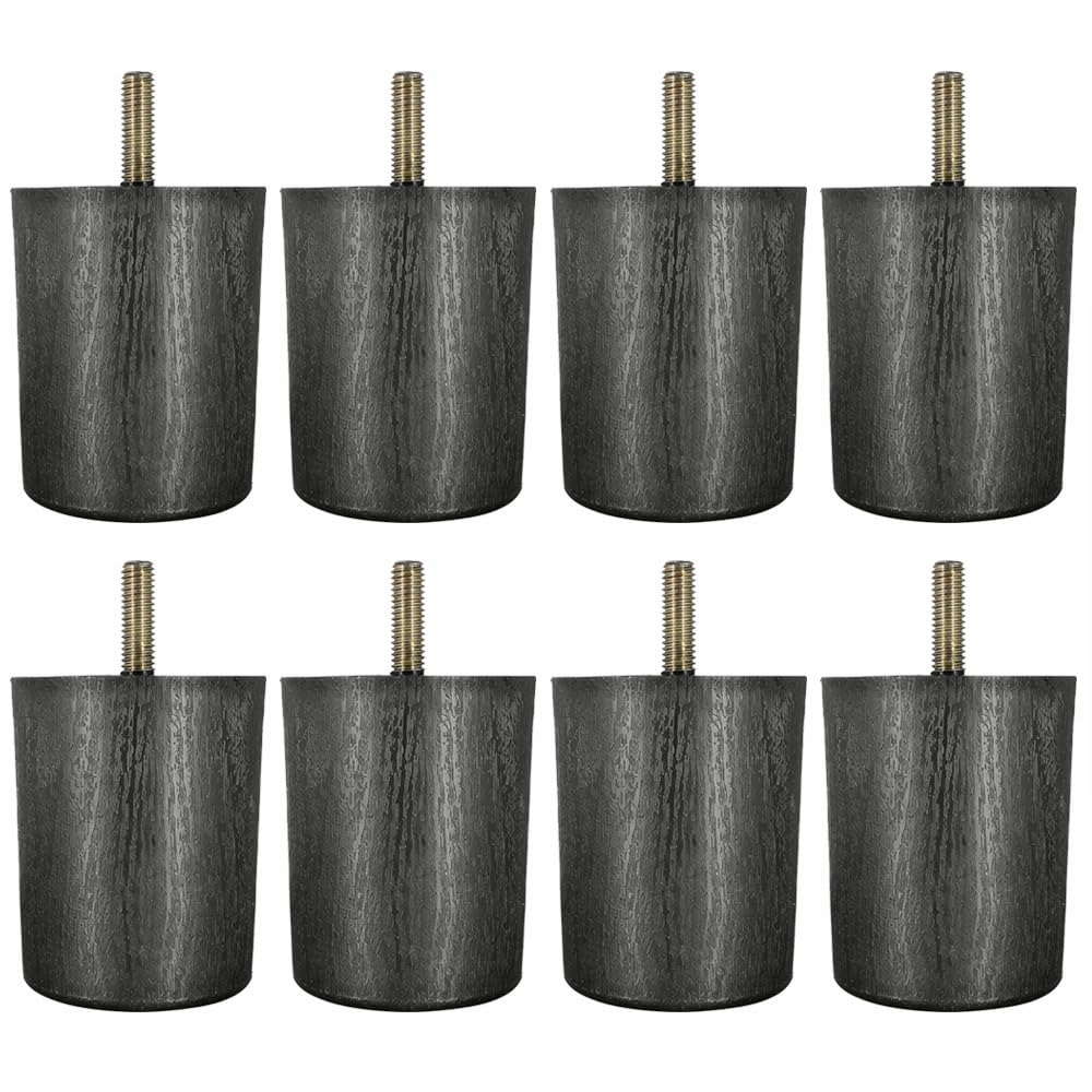 BE-TOOL 8Pcs Furniture Feet, Furniture Legs Plastic Cabinet Feet with Screw-in Screw Durable Round Sofa Legs for Cupboard, Sofa, Chair and Bed (5.9cm*5.5cm*7cm)
